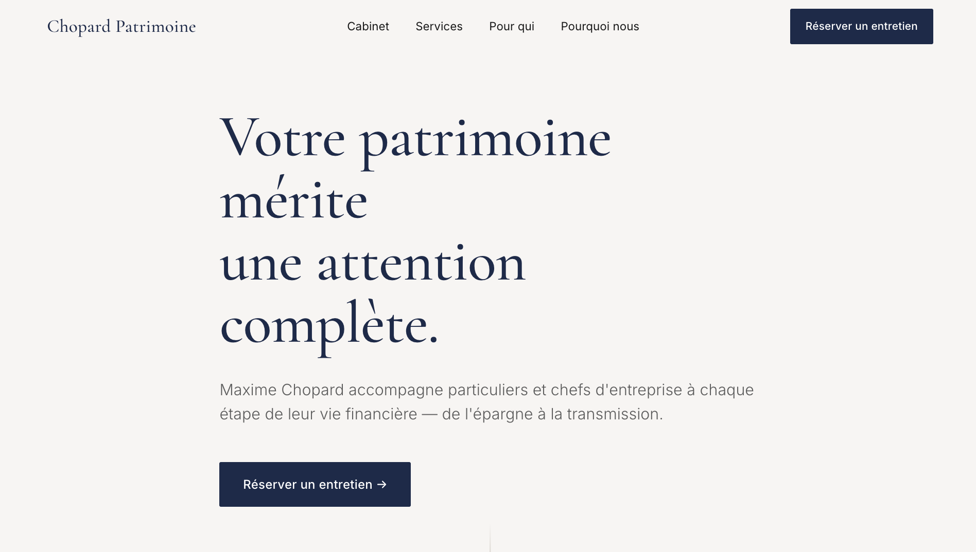 Chopard Patrimoine — plateforme de gestion de patrimoine